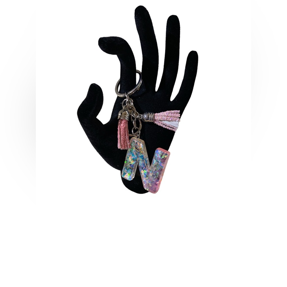 Epoxy keychain with tassels